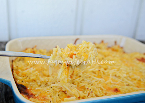 These cheesy potatoes are a quick and easy side dish that goes with almost every meal.