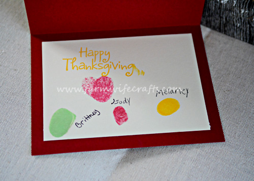 This Fingerprint Turkey card will put a smile on anyone's face this Thanksgiving.