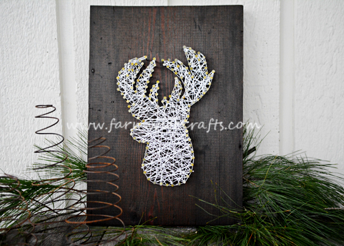 Reindeer String Art - The Farmwife Crafts