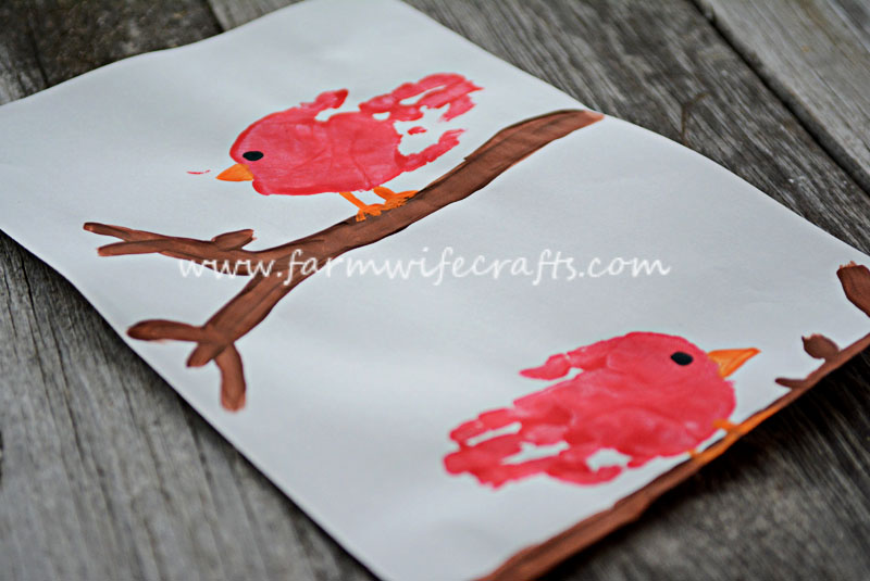 Red Cardinal Handprint Craft - The Farmwife Crafts