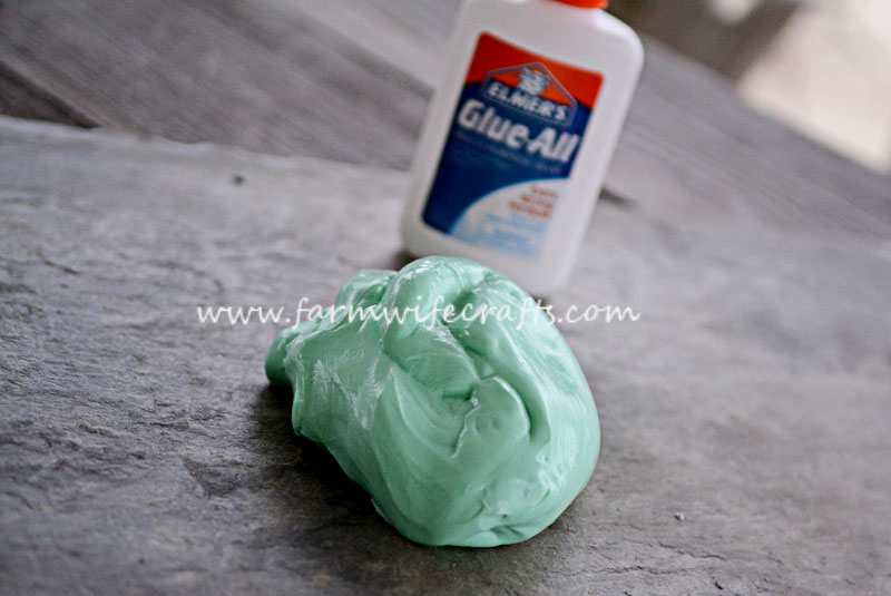 Easy to make green flubber provides hours of entertainment.