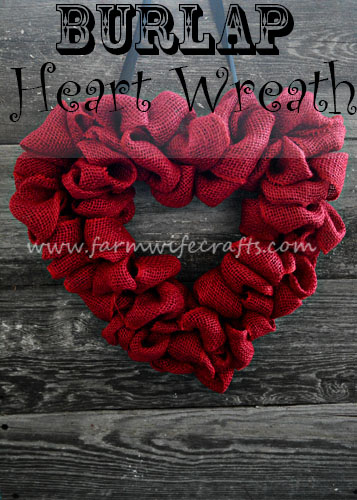 An easy to make heart burlap wreath perfect for sprucing up any door for Valentines Day.