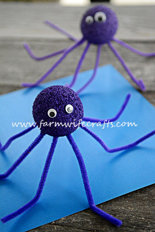 these purple octopuses are great for an ocean themed craft or school project.