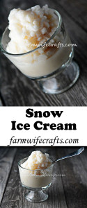 A fun winter memory making activity...snow ice cream.