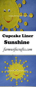 A simple to make toddler craft that teaches color recognition and helps develop eye hand coordination. These Yellow Cupcake liner Sun Shines are sure to brighten your day!