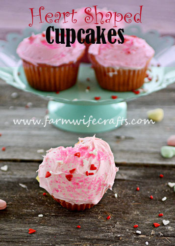 A simple Valentine's treat that your family will love, heart shaped cupcakes.