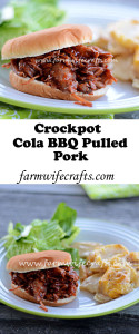 This crockpot cola BBQ pulled pork recipe is so juicy and tender. Just toss it in the crockpot and it's sure to be a crowd pleaser!