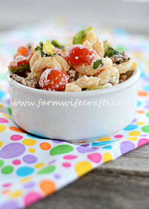 This BLT macaroni salad is delicious and perfect for summer cookouts or any other time of the year.