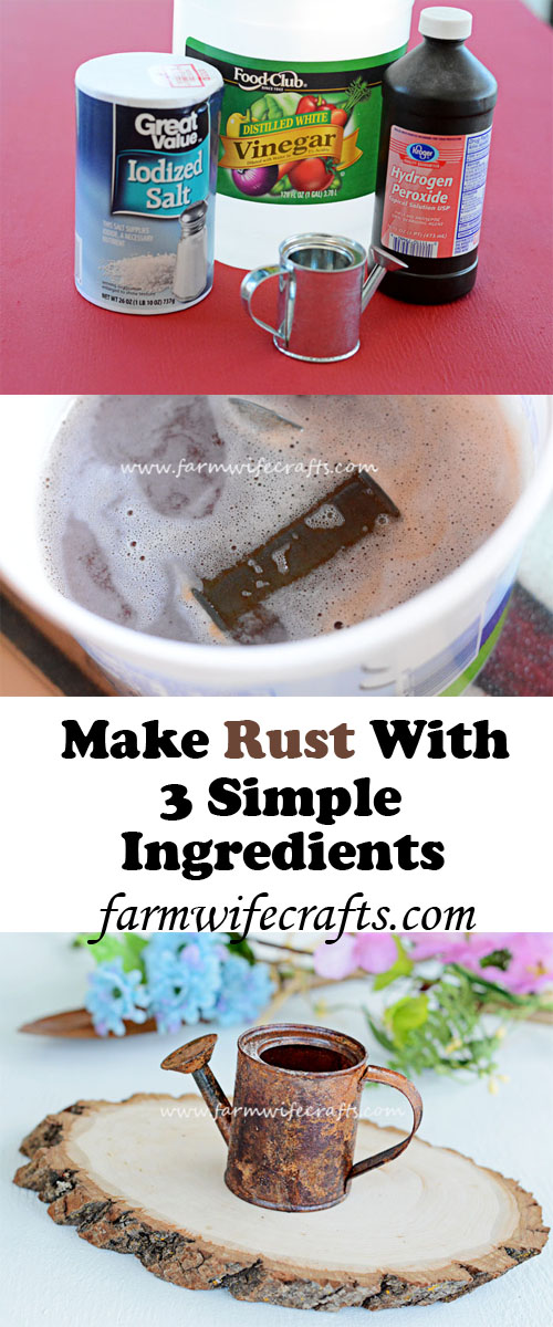 Make shiny things look vintage with this easy to make rust "recipe" using only 3 simple ingredients.
