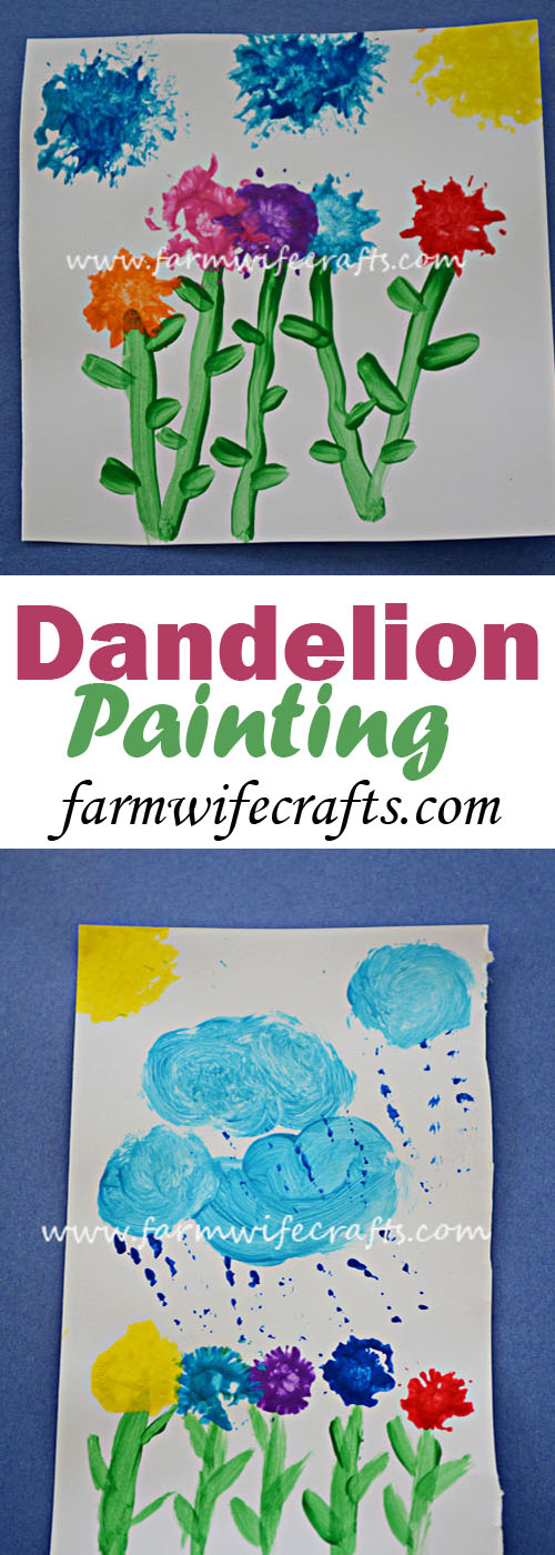 Make something fun and beautiful with those dandelions in the yard. Dandelion painting.