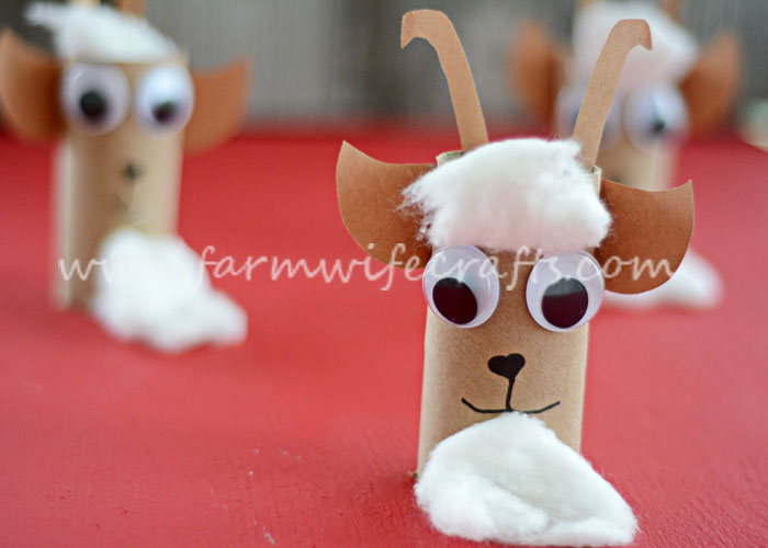 Teach kids about goats on the farm with this fun interactive toilet paper roll goat craft.