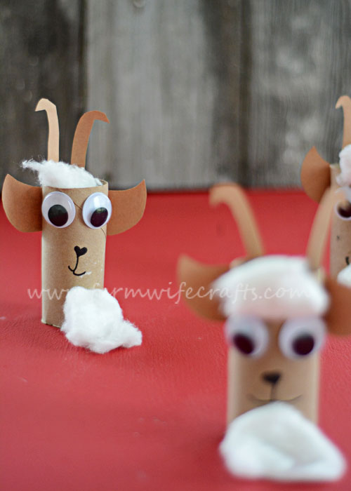 Teach kids about goats on the farm with this fun interactive toilet paper roll goat craft.