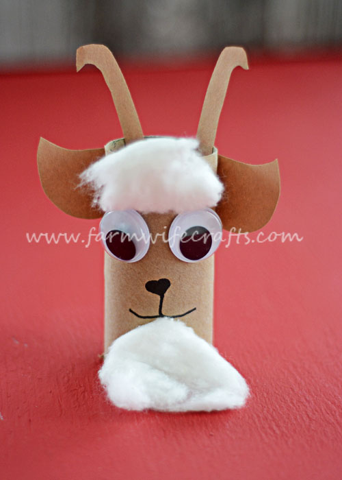 Teach kids about goats on the farm with this fun interactive toilet paper roll goat craft.