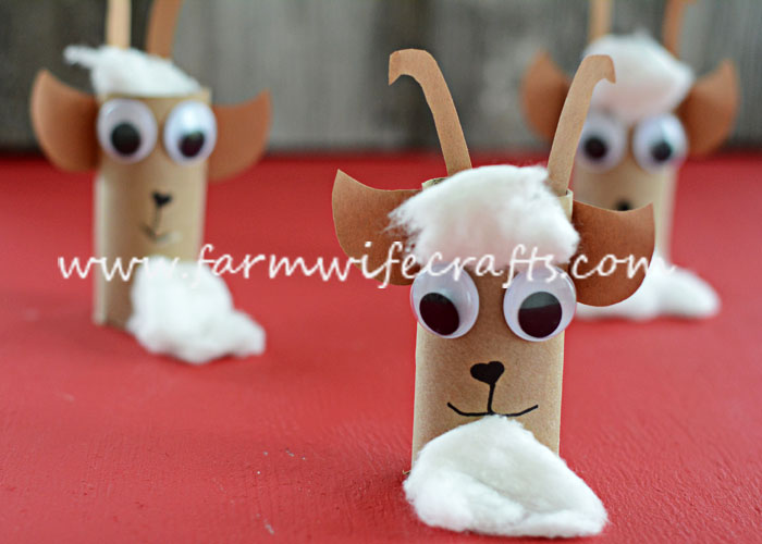 Teach kids about goats on the farm with this fun interactive toilet paper roll goat craft.