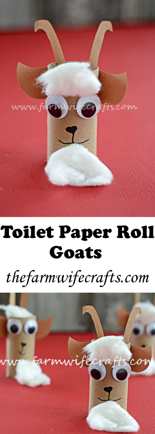 Teach kids about goats on the farm with this fun interactive toilet paper roll goat craft.