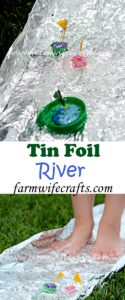 This tin foil river is an easy way to get kids outside this summer!