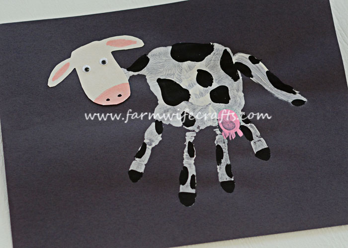 Handprint Dairy Cow Craft - The Farmwife Crafts