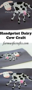 Teach your kids about dairy cows with this handprint craft.