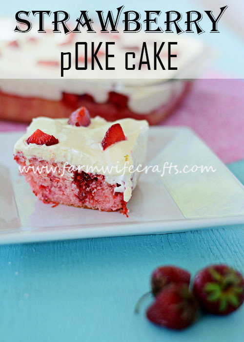 Looking for a light and, almost refreshing summer dessert?  This Strawberry Poke Cake may be exactly what you are looking for.