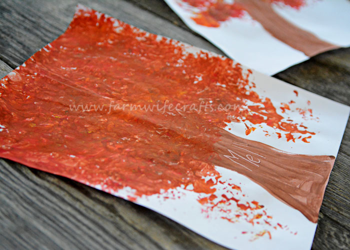 Foil Printed Fall Tree Art – Munchkins and Moms