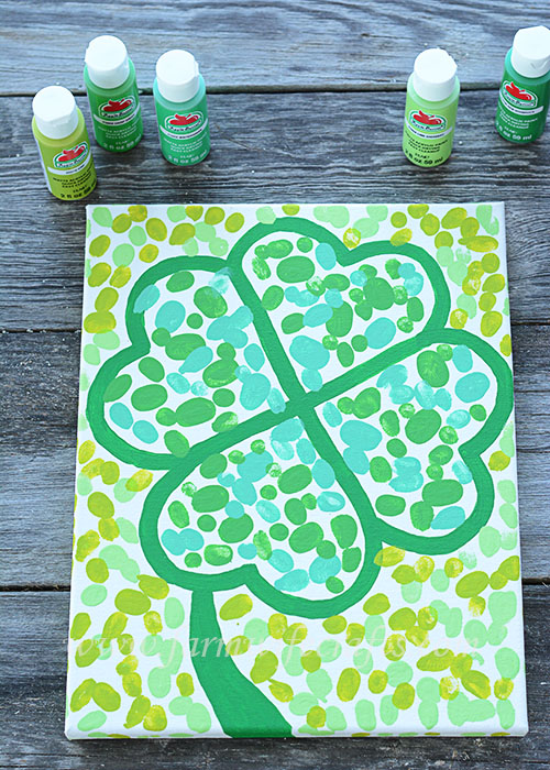 Are you looking for a craft to make with your kids this St. Patrick's Day that you can enjoy year after year. This Fingerprint Four Leaf Clover Canvas is just the thing, plus it will look adorable hanging on your wall.