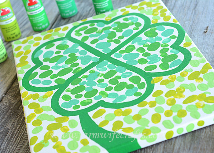 Are you looking for a craft to make with your kids this St. Patrick's Day that you can enjoy year after year. This Fingerprint Four Leaf Clover Canvas is just the thing, plus it will look adorable hanging on your wall.