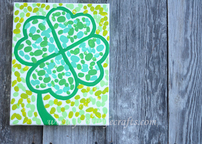 Are you looking for a craft to make with your kids this St. Patrick's Day that you can enjoy year after year. This Fingerprint Four Leaf Clover Canvas is just the thing, plus it will look adorable hanging on your wall.