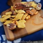 The temperatures are dropping and that can only mean one thing, harvest is almost here:)!!!  Oh wait, and football season!!!  This recipe if Crockpot Cornbread Chex-Mix is perfect for your next tailgate of football party.