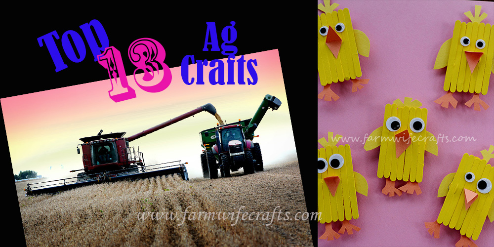 Are you looking for some fun and educational ways to teach your kids more about the world of agriculture?  I have compiled my top 13 Ag crafts to share with you!