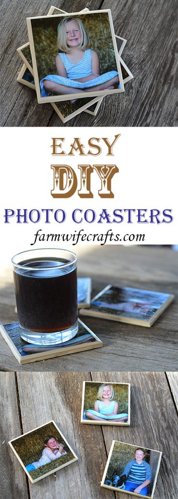 These Easy DIY Photo Coasters would make the perfect Mother's Day gift!