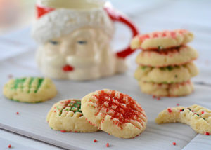 These Whipped Shortbread Christmas Cookies are fun to make and decorate for the season!