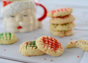 These Whipped Shortbread Christmas Cookies are fun to make and decorate for the season!