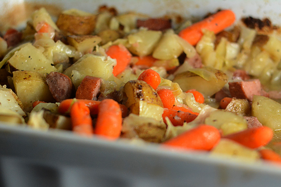 add some variety to your next cookout with this Hobo Casserole with Smoked Sausage.