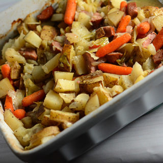 add some variety to your next cookout with this Hobo Casserole with Smoked Sausage.