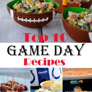 I hear there's a big game coming up soon! Whether you are hosting a party, attending a party, or just relaxing at home while watching the big game (like us!), you might be wondering what to munch on while watching the commercials....I mean game:) I have compiled my top 10 game day recipes to help ease the planning process a bit for you!