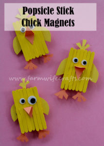 The girls and I made these adorable Popsicle stick chick magnets to go with Crystal's lesson.