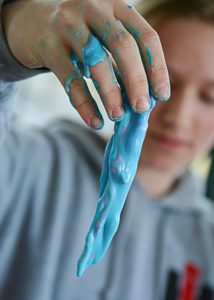 If you're looking for a simple craft to make to keep your kids entertained with items you have on hand then look no further than this Rainbow Oobleck.