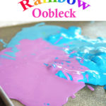 If you're looking for a simple craft to make to keep your kids entertained with items you have on hand then look no further than this Rainbow Oobleck.