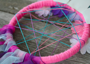Do you have a little girl that is crazy about unicorns like mine?  This DIY Unicorn Dreamcatcher is easy to make and is sure to put a smile on her face!