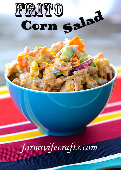 Are you looking for a different type of salad that you can take to pitch-ins this summer?  This Frito Corn Salad is just what you need in your life!