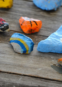 Have you all heard of the kindness project with painted rocks?  Well, we jumped on the bandwagon even if we didn't follow the "rules," but that's just how we roll.