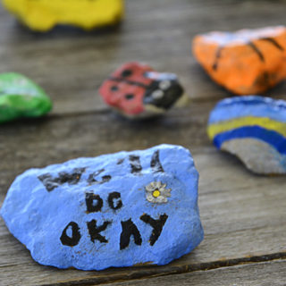 Have you all heard of the kindness project with painted rocks?  Well, we jumped on the bandwagon even if we didn't follow the "rules," but that's just how we roll.