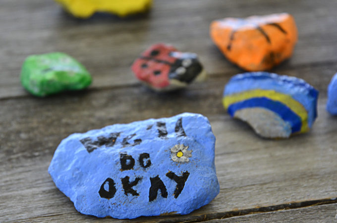 Have you all heard of the kindness project with painted rocks? Well, we jumped on the bandwagon even if we didn't follow the "rules," but that's just how we roll.
