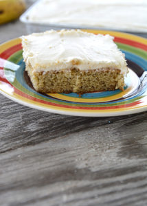 Are you looking for a new way to use up some of those overripe bananas?  Or, maybe you just like bananas and are looking for new recipes to try.  Either way, you will love this recipe for Banana Bars with Cream Cheese Icing!