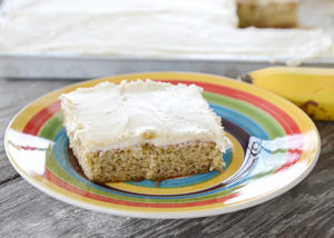 Are you looking for a new way to use up some of those overripe bananas?  Or, maybe you just like bananas and are looking for new recipes to try.  Either way, you will love this recipe for Banana Bars with Cream Cheese Icing!