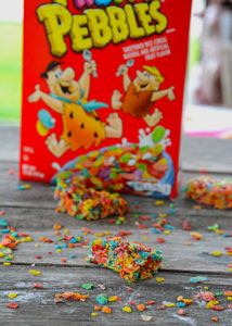 Looking for a new spin on the classic marshmallow treats aka Rice Krispie Treats? These Fruity Pebbles Marshmallow Treats are just as easy to make and so bright and cheerful, everyone will love them!