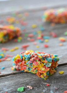 Looking for a new spin on the classic marshmallow treats aka Rice Krispie Treats? These Fruity Pebbles Marshmallow Treats are just as easy to make and so bright and cheerful, everyone will love them!