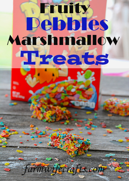 Looking for a new spin on the classic marshmallow treats aka Rice Krispie Treats? These Fruity Pebbles Marshmallow Treats are just as easy to make and so bright and cheerful, everyone will love them!