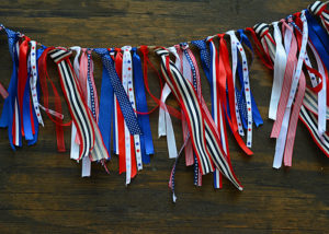 It's always fun to create your own DIY decor for the home.  I made this Red, White, & Blue Bunting to add some color to our living room for the 4th of July, but I like it so much I may never take it down!