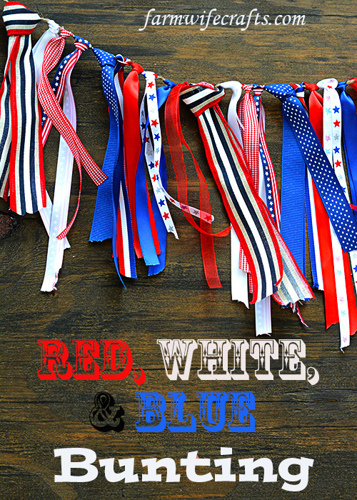 It's always fun to create your own DIY decor for the home.  I made this Red, White, & Blue Bunting to add some color to our living room for the 4th of July, but I like it so much I may never take it down!